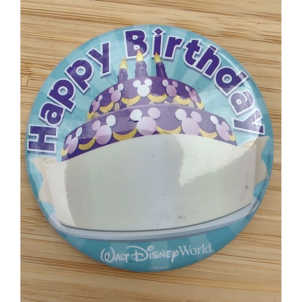Disney Parks World Disneyland Happy Birthday Celebrate Souvenir button badge pin